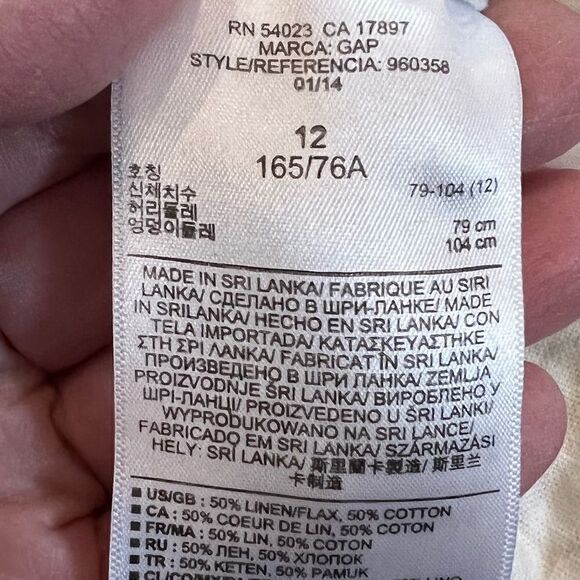 GAP Women's 12 seafoam green with cream damask print flat front zip up s… - Picture 4 of 9